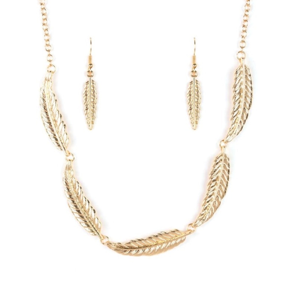 Light Flight - Gold Feather Necklace